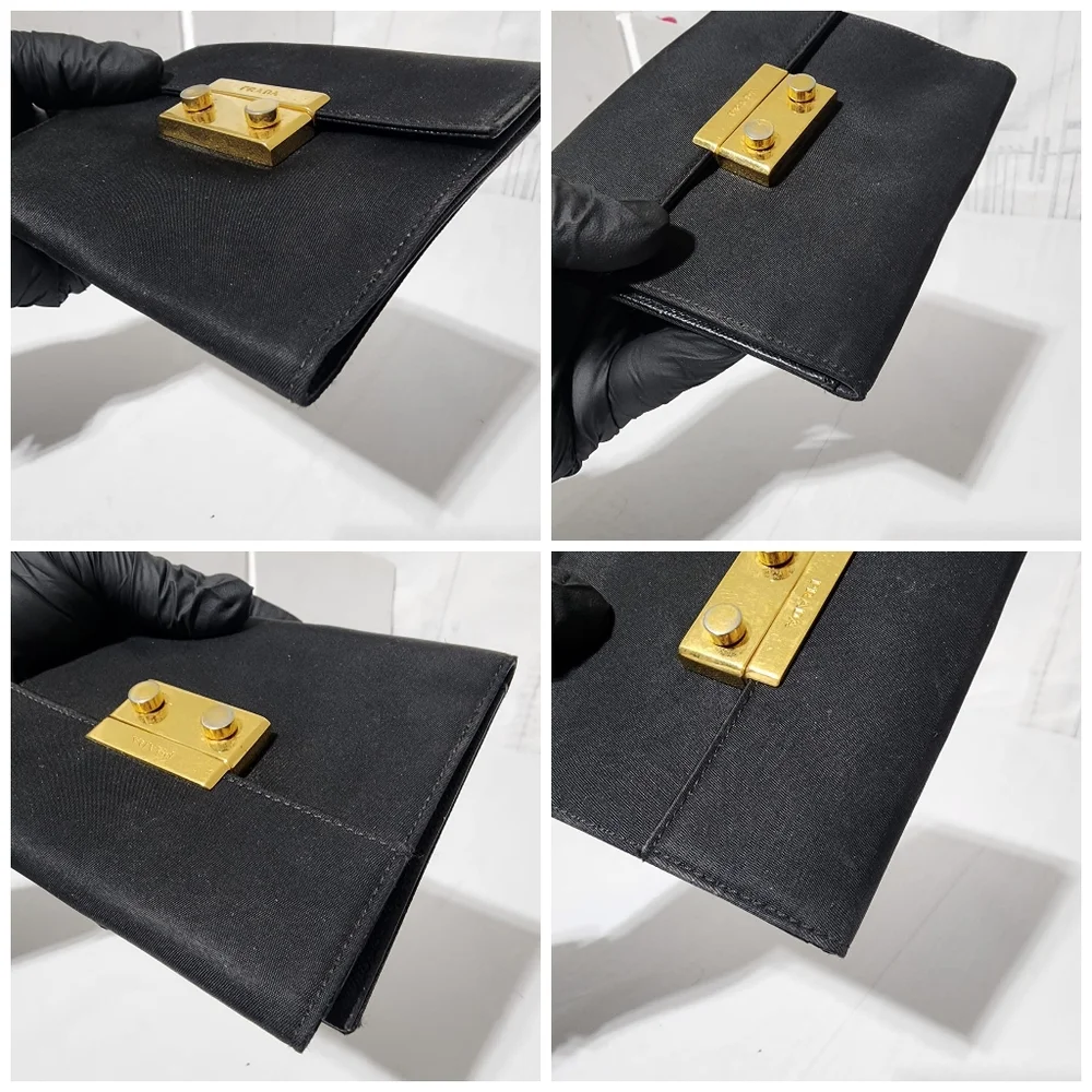 Prada Nylon Compact Wallet Black